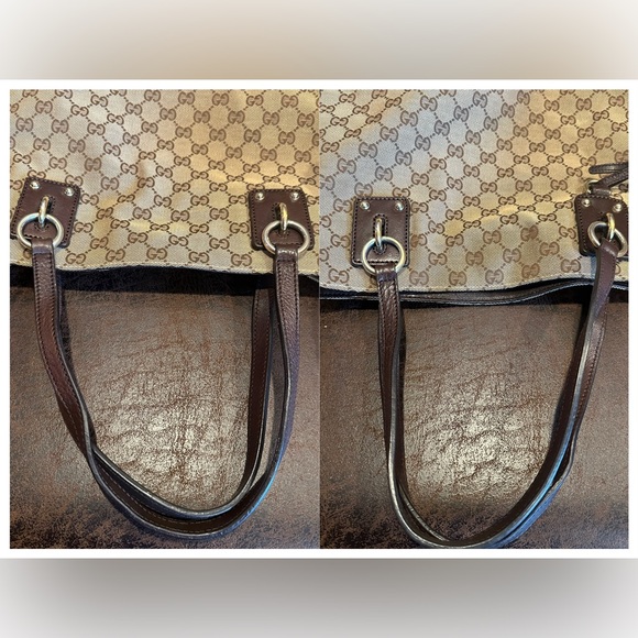 Auth Gucci GG Canvas Tote Shoulder Bag Brown/Goldtone Canvas/Leather - Picture 17 of 17